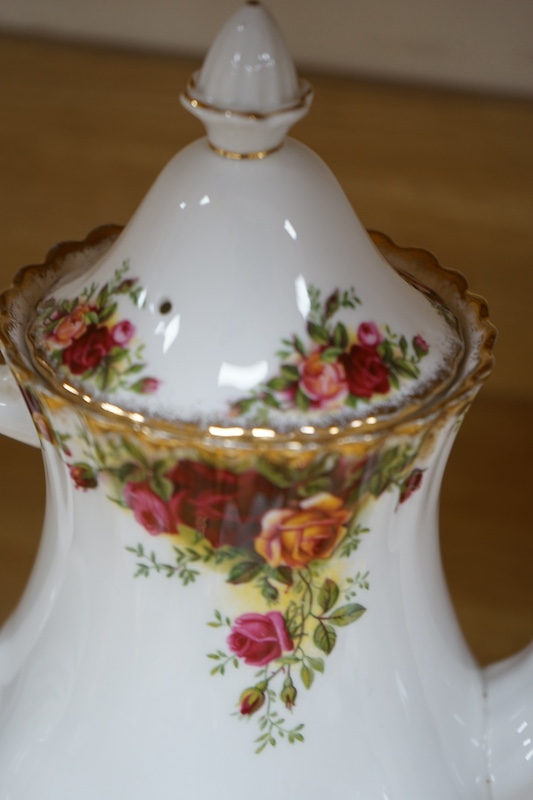 A Royal Albert old country roses part coffee set. Condition - good